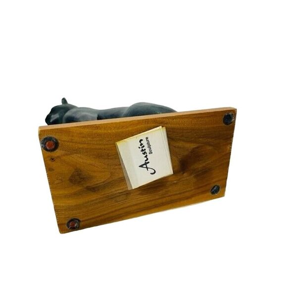 Austin Productions Egyptian Bastet Black Cat Statue Wood Base - Picture 7 of 7